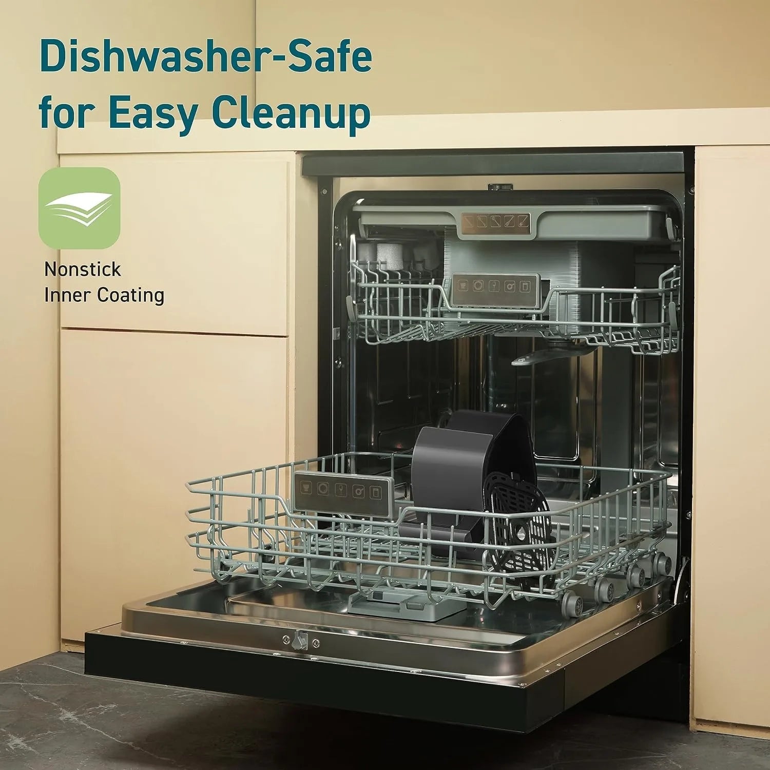 Mini Air Fryer 2.1 Qt, 4-in-1 Small Airfryer, Bake, Roast, Reheat, Nonstick and Dishwasher Safe Basket, 30 In-App Recipes, Gray Home Fusion