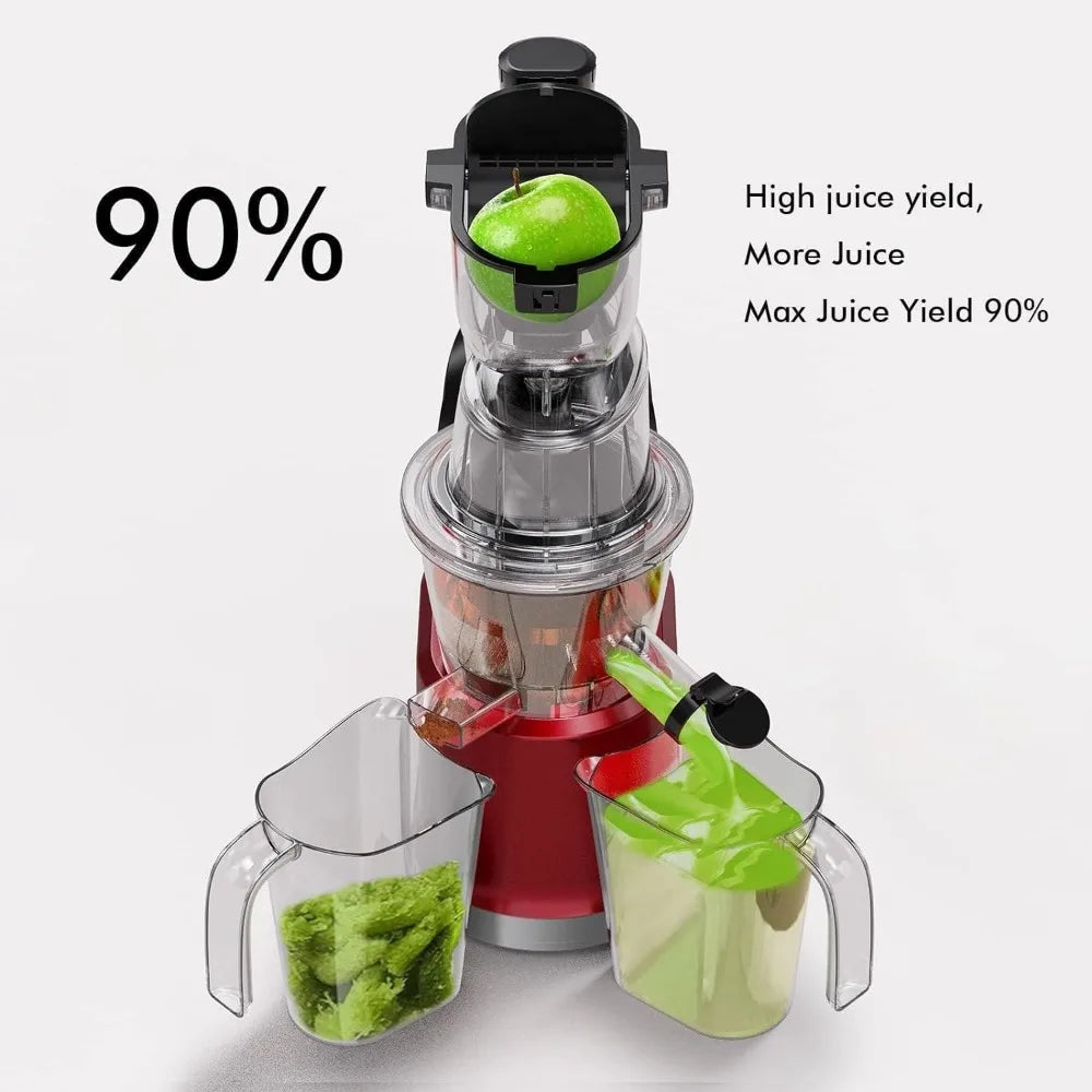 Cold Press Juicer Machines with 83mm Big Mouth, Whole Slow Masticating Juicer, Juice Extractor Maker Squeezer for Fruits Home Fusion