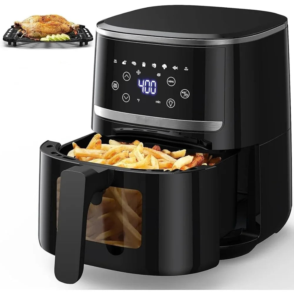 Air Fryer Oven 5 Qt Large Oil Free Touch Screen 1500W Mini  Combo with 7 Accessories, One-Touch Digital Controls