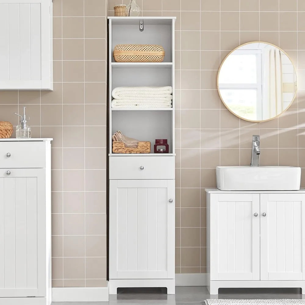Tower Bath Cabinet With Shelf Bathroom Furniture Tall Bathroom Storage Cabinet With Shelves and Drawers Home Home Fusion