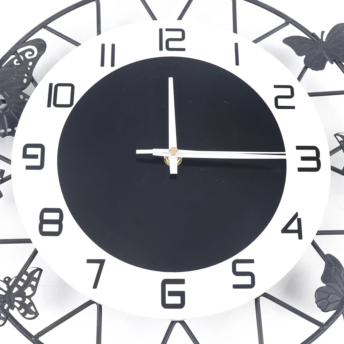 20inch Large Round Butterfly Wall-mounted Clock Creative Iron Craft Modern Quartz Clock Home Living Room Decor Silent Clock Home Fusion