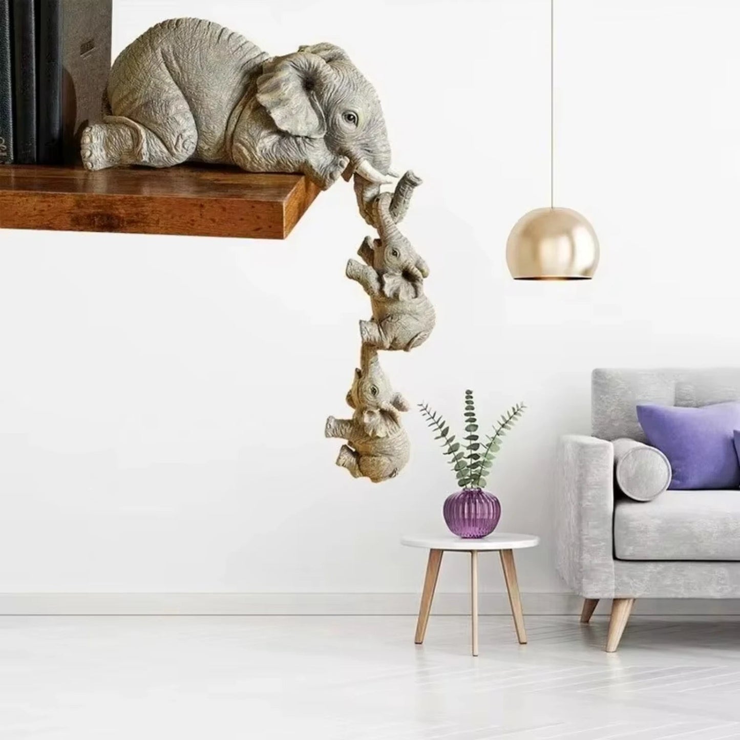 New 3pcs/set Cute Elephant Figurines Elephant Holding Baby. - Home Fusion
