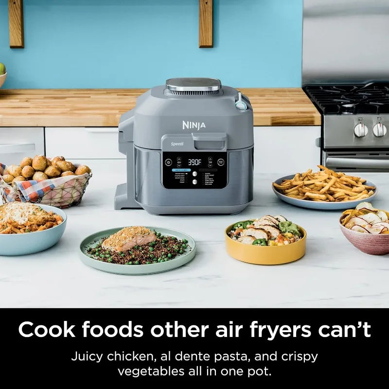 Ninja SF301 Speedy Rapid Cooker & Air Fryer, 6-Quart Capacity, 12-in-1 Functions to Steam, Bake, Roast, Sear, Sauté, Slow Cook Home Fusion