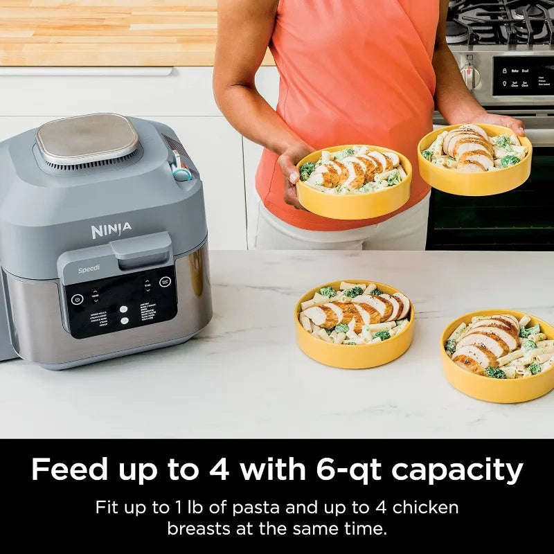 Ninja SF301 Speedy Rapid Cooker & Air Fryer, 6-Quart Capacity, 12-in-1 Functions to Steam, Bake, Roast, Sear, Sauté, Slow Cook Home Fusion