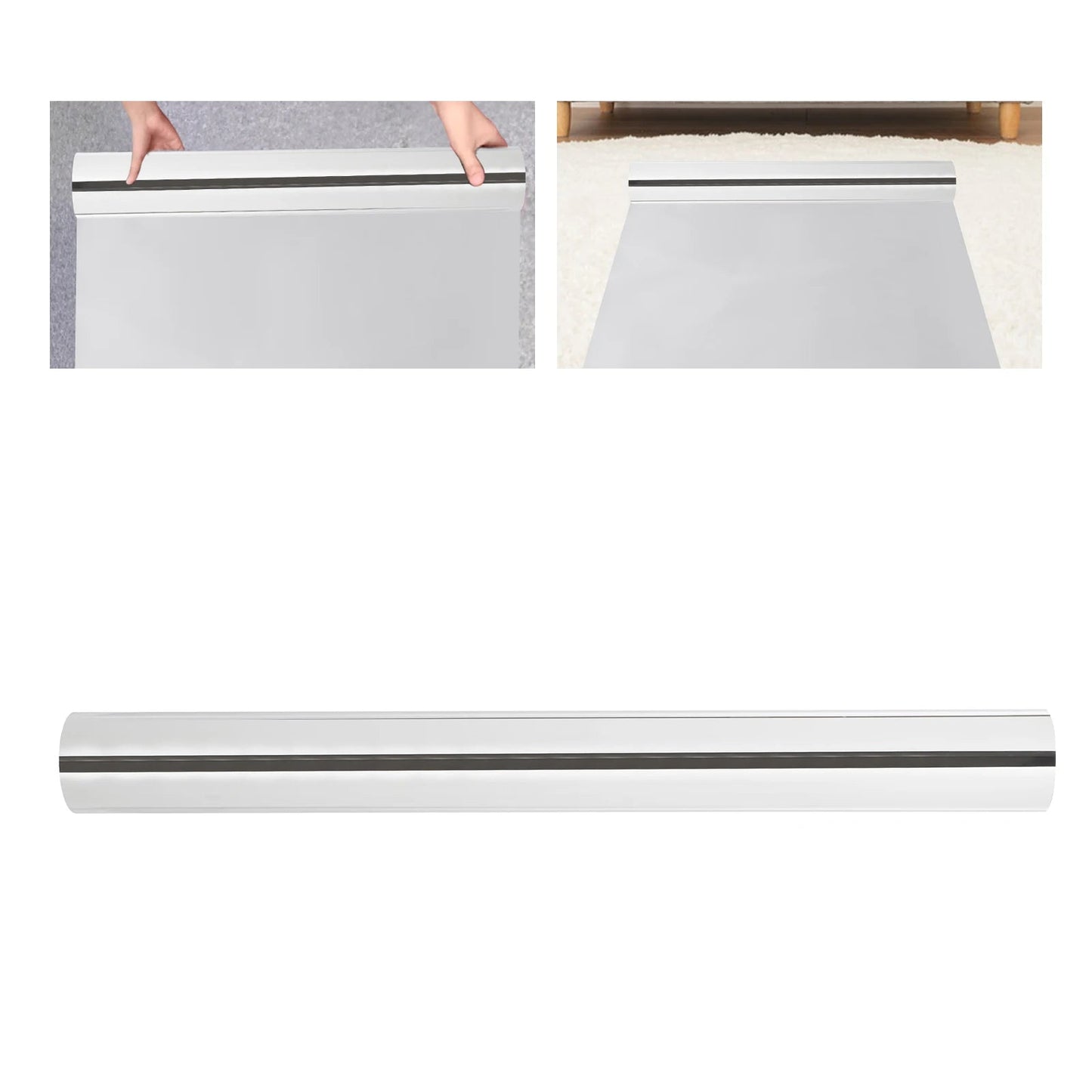 Double Sided Silver Mirror Aisle Runner Decorative Carpet Runner Rug for Indoor Outdoor Wedding Ceremony Graduation Party Home Fusion