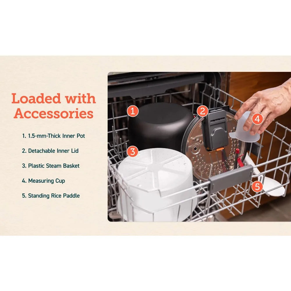 2023 New COSORI 5 Quart Rice Cooker with 9 Cooking Functions Home Fusion