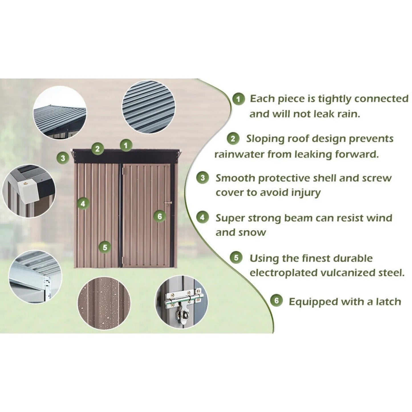 US Outdoor Metal Storage Shed w/Lockable Door for Backyard Garden tool shed - Home Fusion