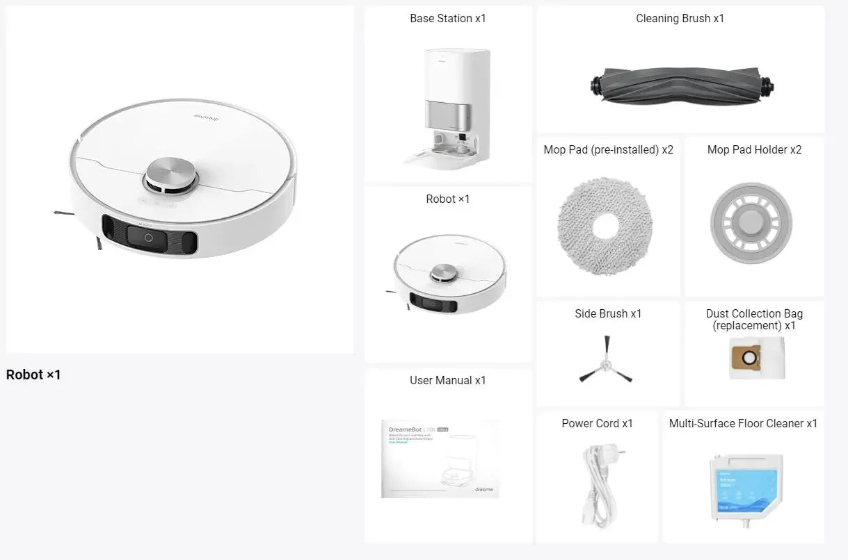 Global Dreame L10s Ultra Robot Vacuum and Mop Combo Auto Mop Cleaning.