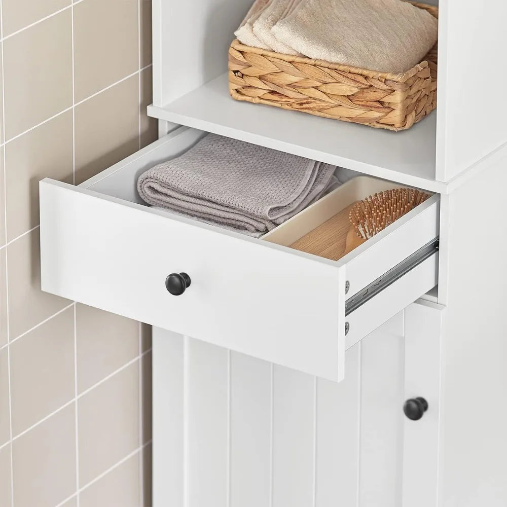 Tower Bath Cabinet With Shelf Bathroom Furniture Tall Bathroom Storage Cabinet With Shelves and Drawers Home Home Fusion