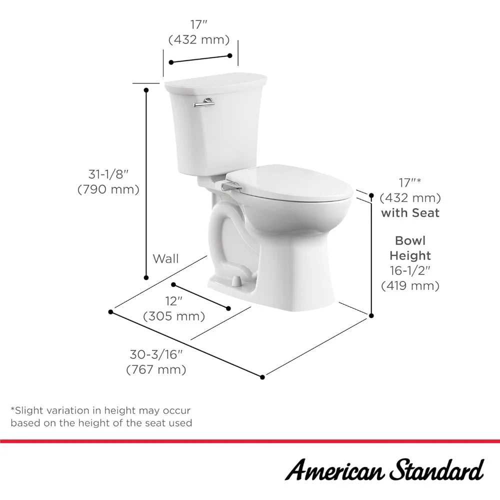 Edgemere Two-Piece Toilet with AquaWash Slim Spalet Seat and Wax Ring, Elongated Front, Left Hand Flush, White, 1.28 gpf Home Fusion