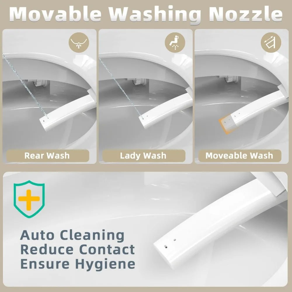 Smart Toilet, Tankless Toilet with Extended Seat, Heated Seat, Warm Water Toilet, Auto Flush, One Piece Toilets for Bathroom Home Fusion