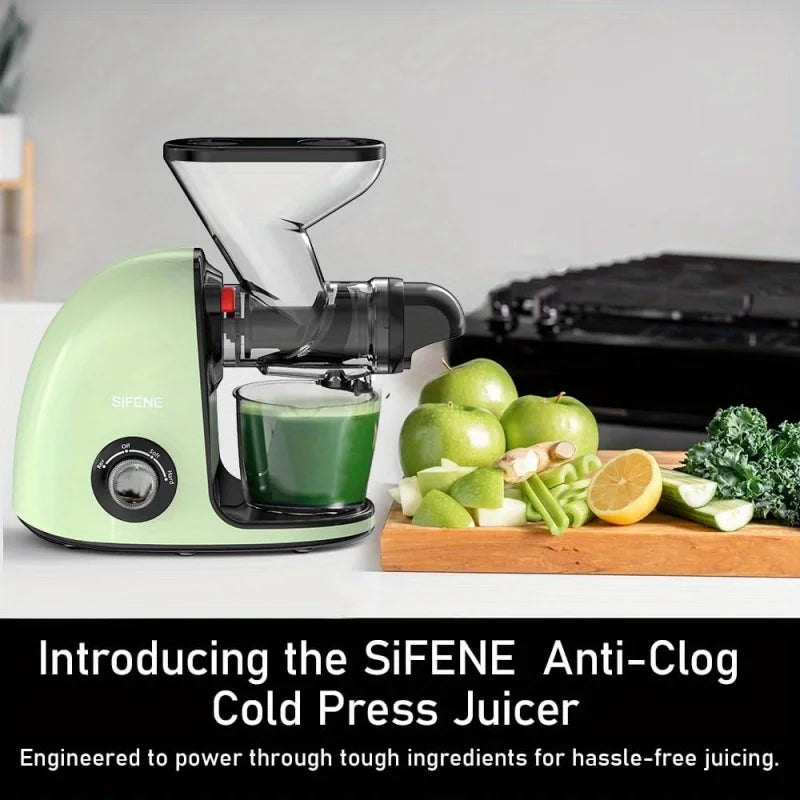 2nd Edition Cold Press Juicer, SiFENE Slow Masticating Juicer Machines for Fruit & Vegetable, Juice Maker Extractor with Dual Mo Home Fusion