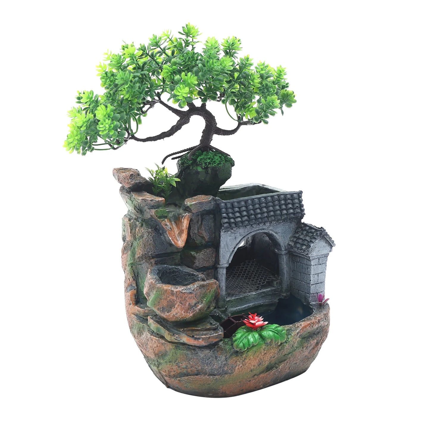 Indoor Decor Flowing Water Ornament Tabletop Fountain.