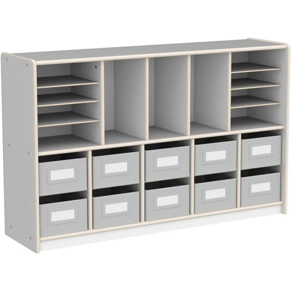 School and Office; Wooden Book Cubby and Toy Shelf Organizer Bookcase Bookcases & Cd Racks Storage Living Room Furniture Home Home Fusion