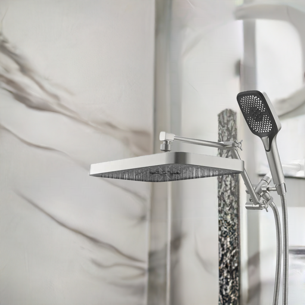 shower head,14 Inch Shower Head With Handheld, High-Pressure Rain/Rainfall Shower Heads With 3+1 Settings Handheld Spray, Home Fusion