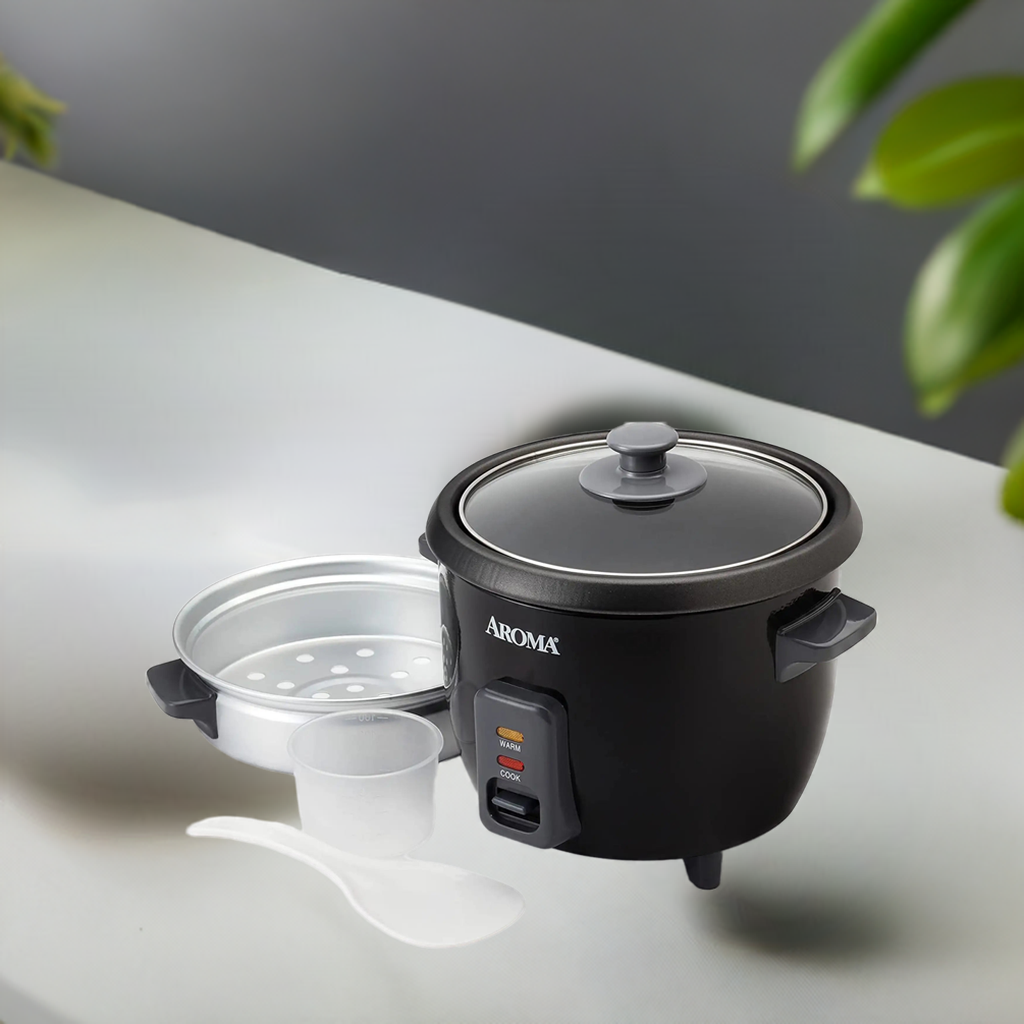 Rice Cooker Removable Nonstick Cooking Pot with External Steam Tray 6 Cup Pot Home Fusion