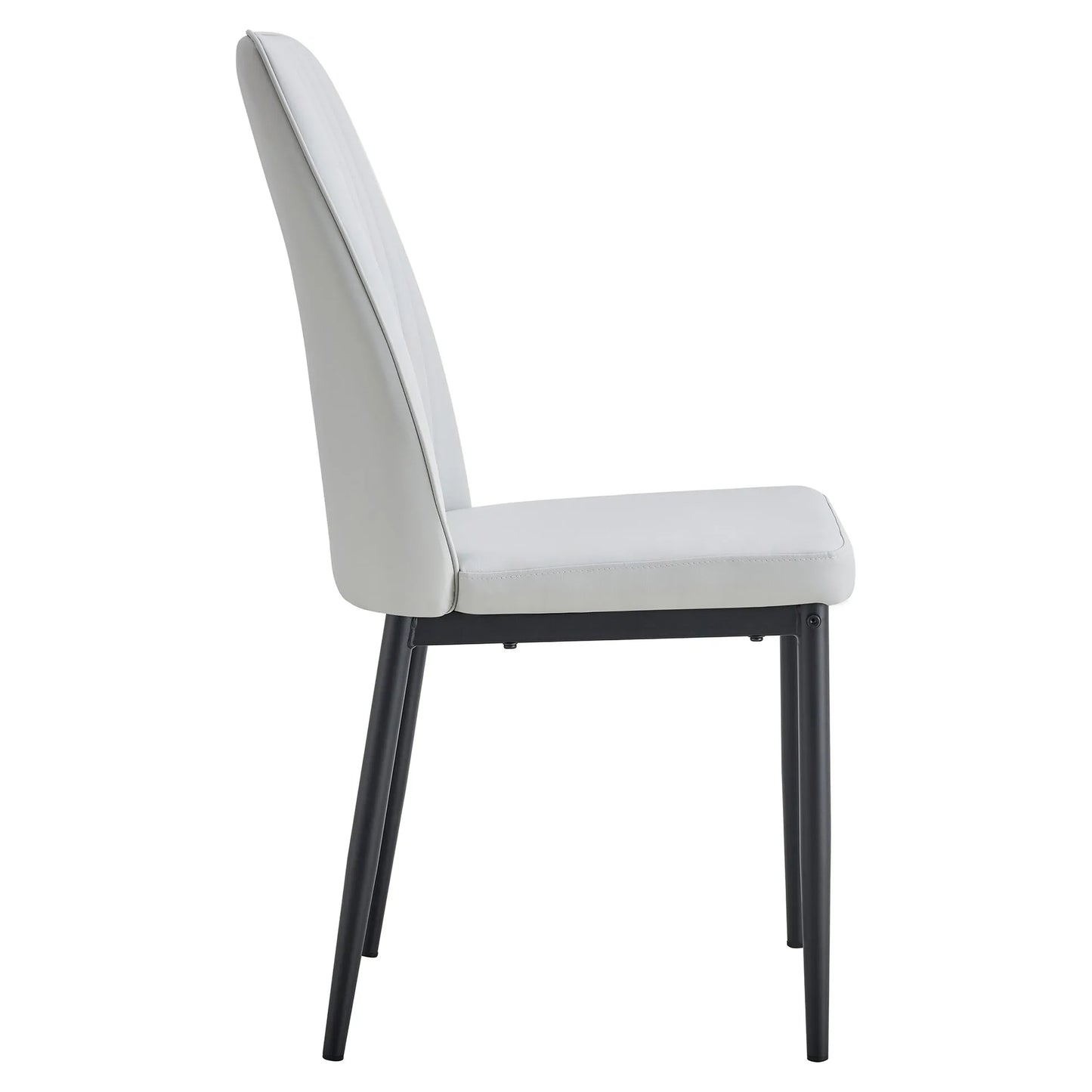 Dining Chairs Set of 4, Comfortable Upholstered Seat with Metal Legs, Curved Backrest Kitchen Chair for Living, Bedroom, Restaurant, Easy Assemble, Gray - Home Fusion