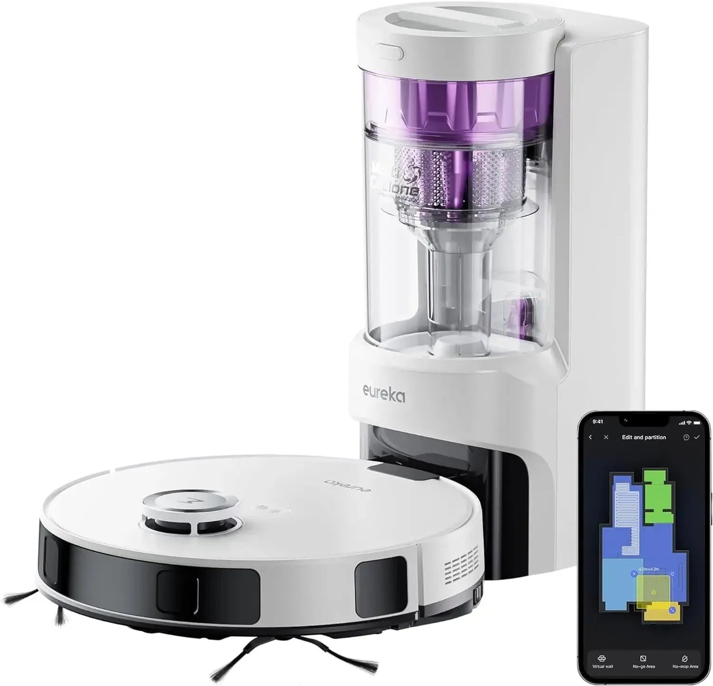 Robotic Vacuum and Mop ComboCarpet&Floor, Auto Lifting Mop, LiDAR Navigation, App Control - Home Fusion
