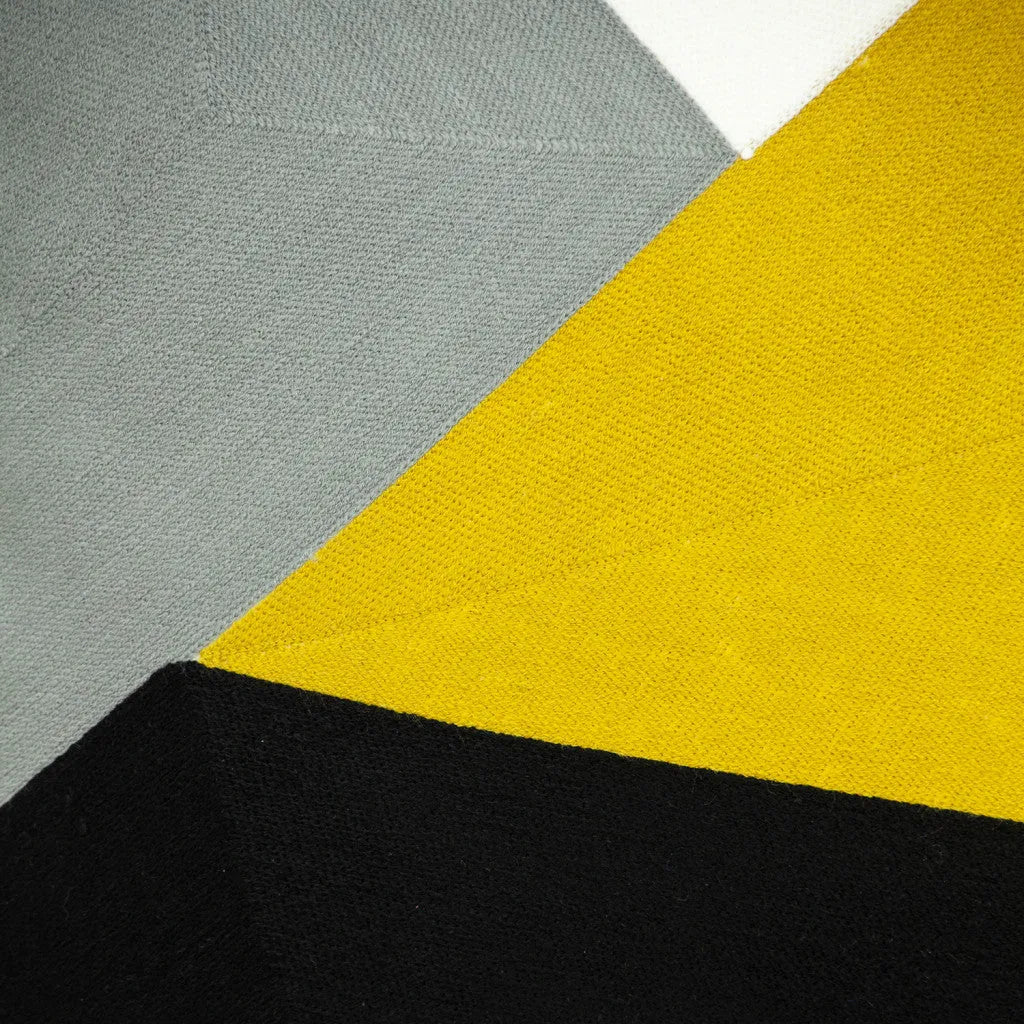 20" Black and Yellow Cotton Throw Pillow - Home Fusion