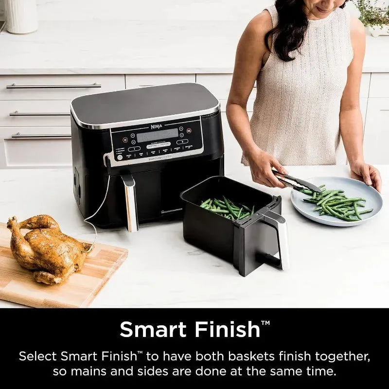 Ninja Foodi DZ550 10-Quart DualZone Smart XL Air Fryer with Thermometer - Home Fusion