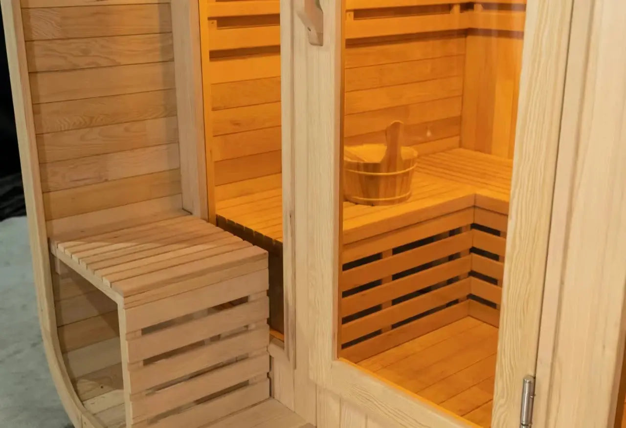 Outdoor Sauna for 6 – Cube Design, Red Cedar or Carbonized Wood Home Fusion