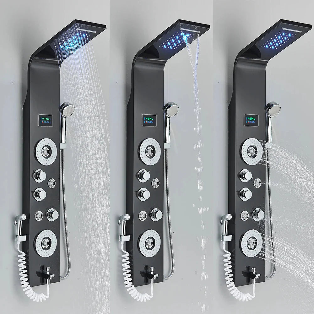 Luxury LED Rainfall Shower System – Spa Bathroom Upgrade. – Home Fusion