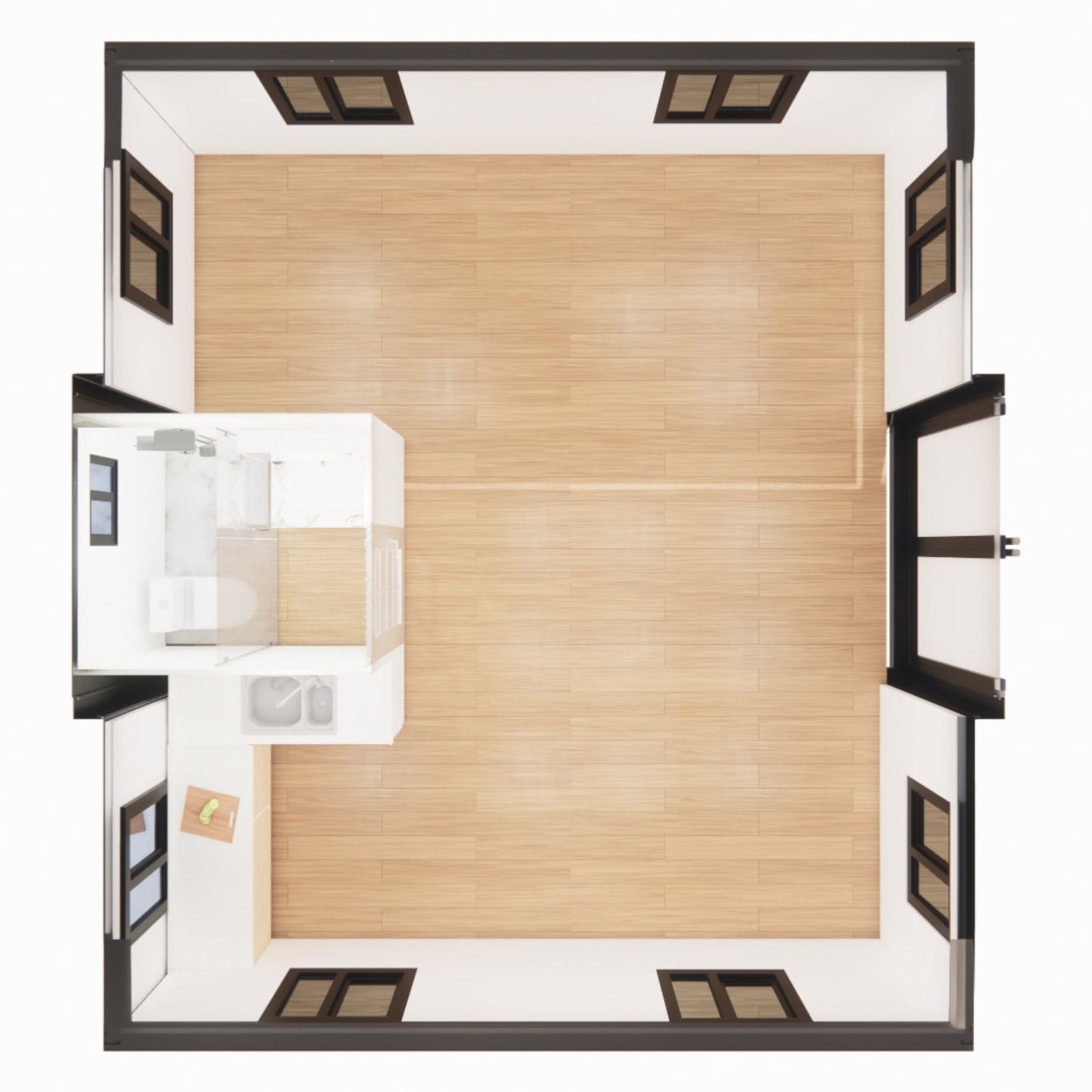 Foldable & Portable 20FT Expandable Tiny House: Modern Prefab Home with Full Amenities (1-2 Bed, Bath, Kitchen) - Home Fusion