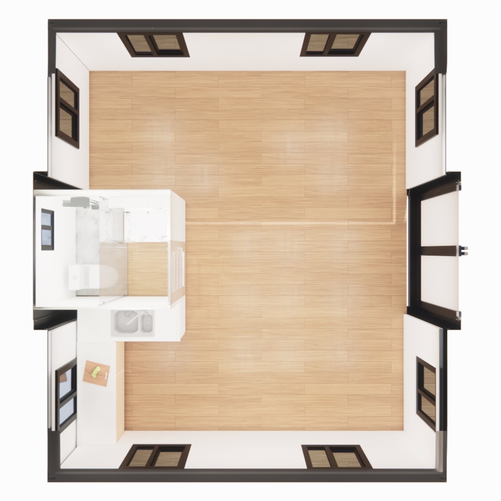 Foldable & Portable 20FT Expandable Tiny House: Modern Prefab Home with Full Amenities (1-2 Bed, Bath, Kitchen) - Home Fusion