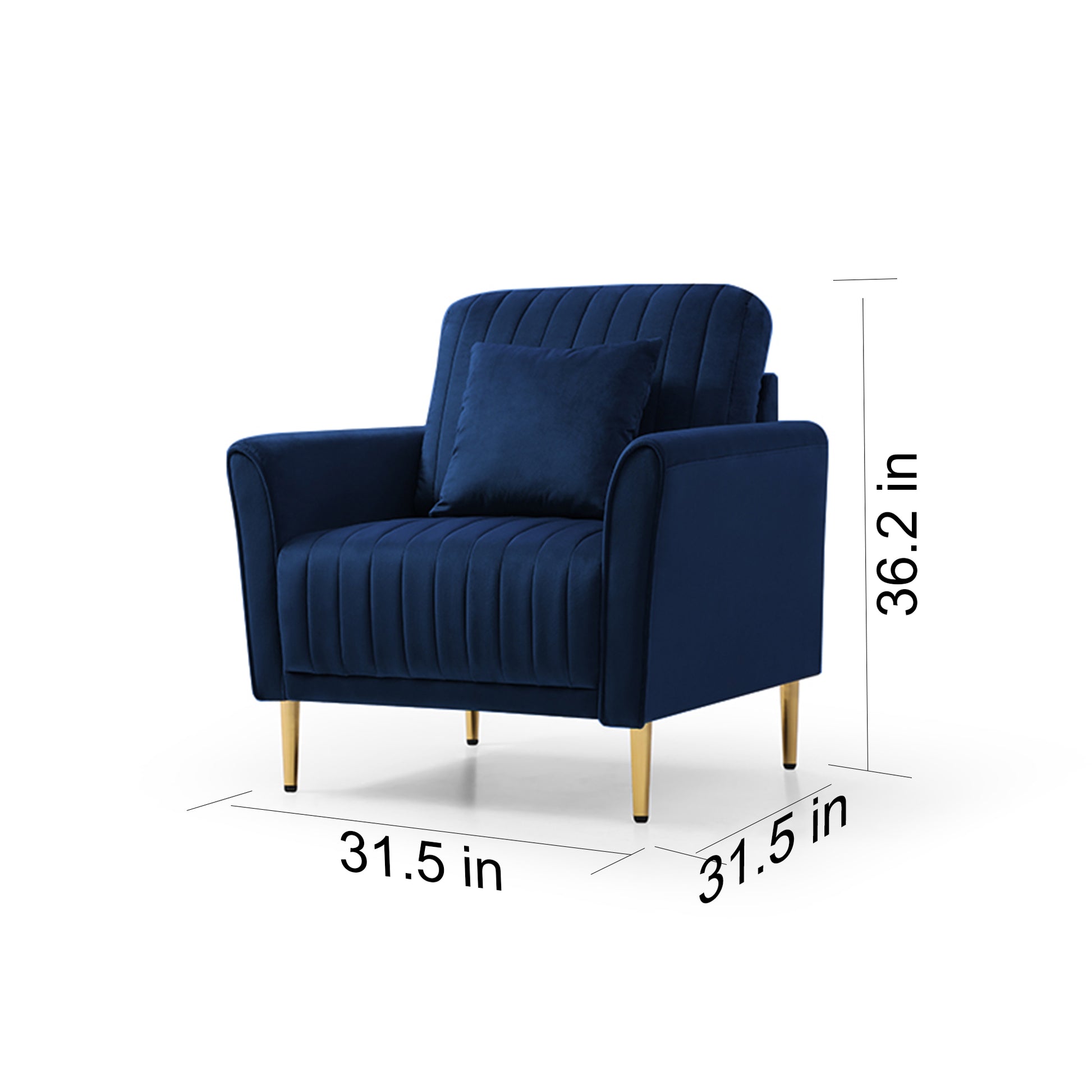 2 Pieces Sectional Sofa Set for Living Room, Velvet Tufted Couch Sofa With Metal Legs, 2 Piece Loveseat and Sofa, Furniture Set,Blue Velvet
