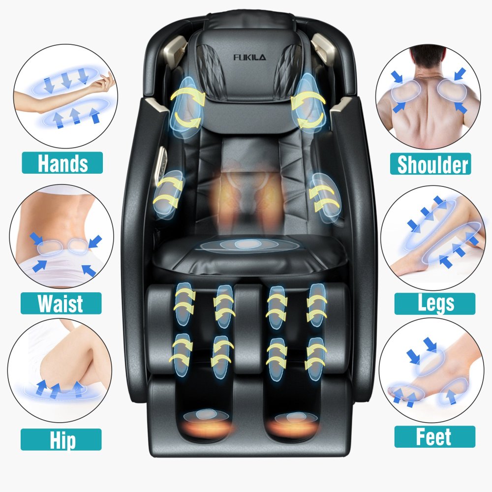 Massage Chair, Zero Gravity Shiatsu Massage Chairs Full Body and Recliner SL-Track Massage Chair with Bluetooth Speaker,Anion,Thai Stretch,USB Charing,Heating and Foot Roller Massager