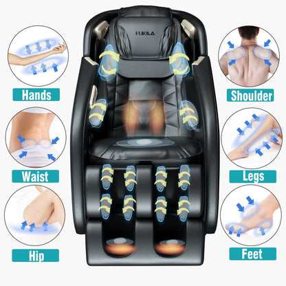 Massage Chair, Zero Gravity Shiatsu Massage Chairs Full Body and Recliner SL-Track Massage Chair with Bluetooth Speaker,Anion,Thai Stretch,USB Charing,Heating and Foot Roller Massager