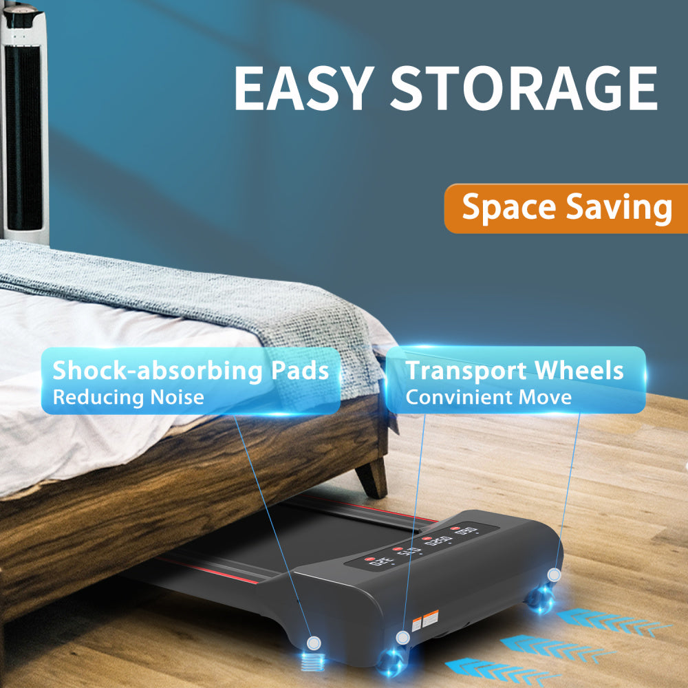 Under Desk Treadmill Machine 300 LB Capacity Walking Pad  for Home Office - Home Fusion