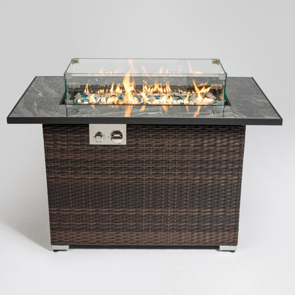 44inch-outdoor-fire-pit-propane ceramic tabletop. - Home Fusion