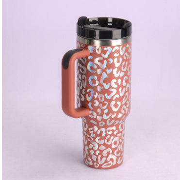 40 Oz Insulated Tumbler With Handle & Straw – Stainless Steel Spill-Proof Travel Mug. - Home Fusion