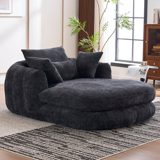 Black Chenille Sofa | Luxury Modern Living Room Couch
