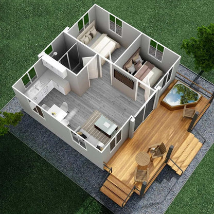 40FT Portable Tiny Home – 3 Bed, Modular Kitchen & Full Bathroom - Home Fusion