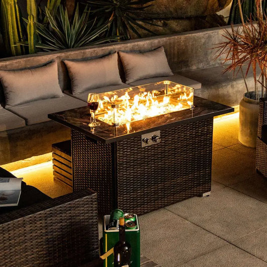 44inch-outdoor-fire-pit-propane ceramic tabletop. - Home Fusion