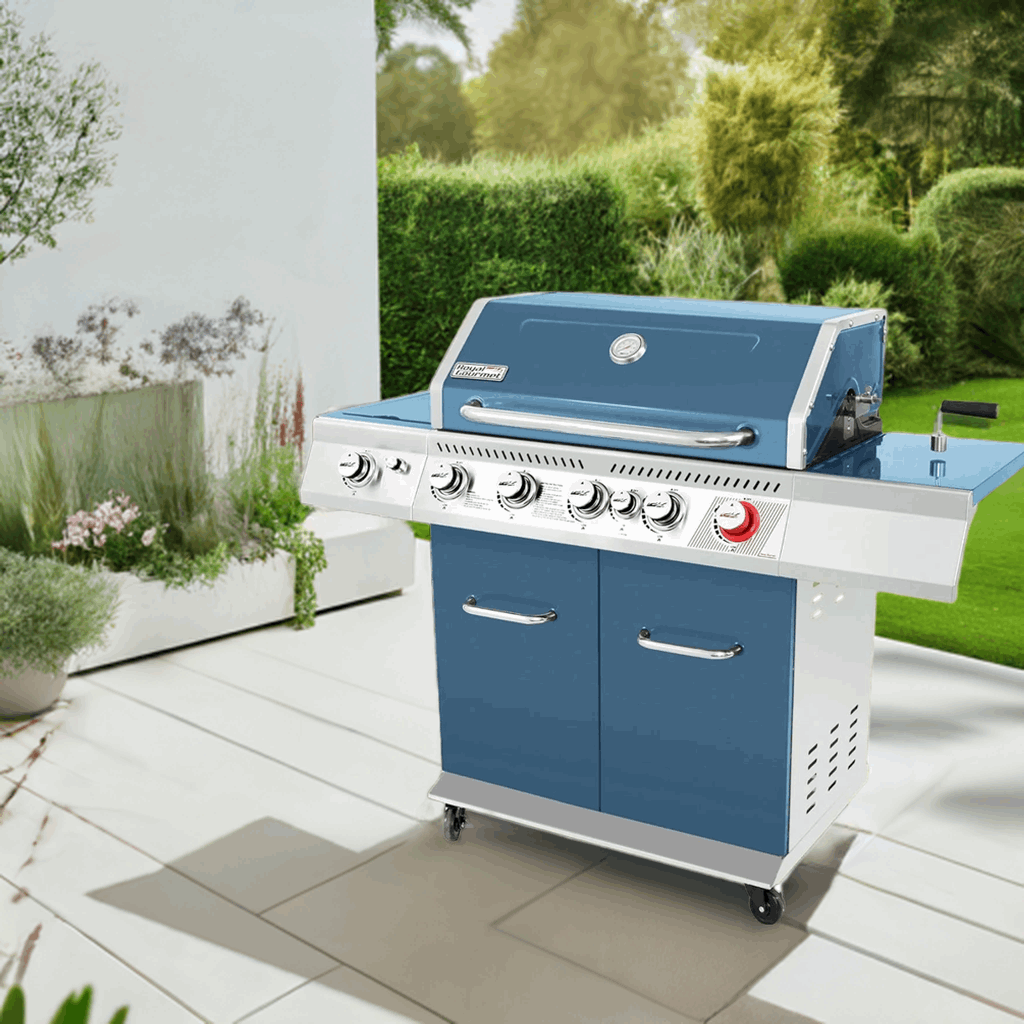 Royal Gourmet GA5403B 5-Burner BBQ Cabinet Style Propane Gas Grill with Rotisserie Kit - Home Fusion