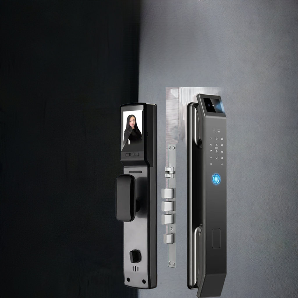 3D Face Recognition Unlock Digital Door Lock With Camera FIngerprint Password Unlock Keyless Electronic Door Lock Home Fusion