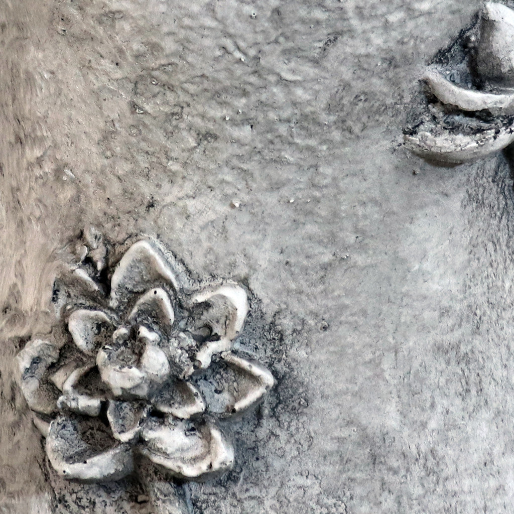 43" Light Gray Polyresin LED lights Garden Art