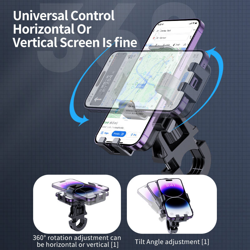 Electric bike mobile phone holder, motorcycle bicycle holder, rider mobile phone, car mounted battery car, shock-absorbing mobile phone holder
