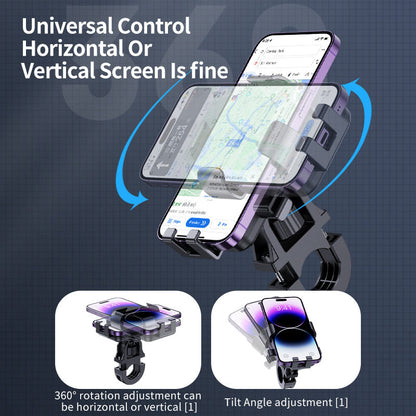 Electric bike mobile phone holder, motorcycle bicycle holder, rider mobile phone, car mounted battery car, shock-absorbing mobile phone holder - Home Fusion
