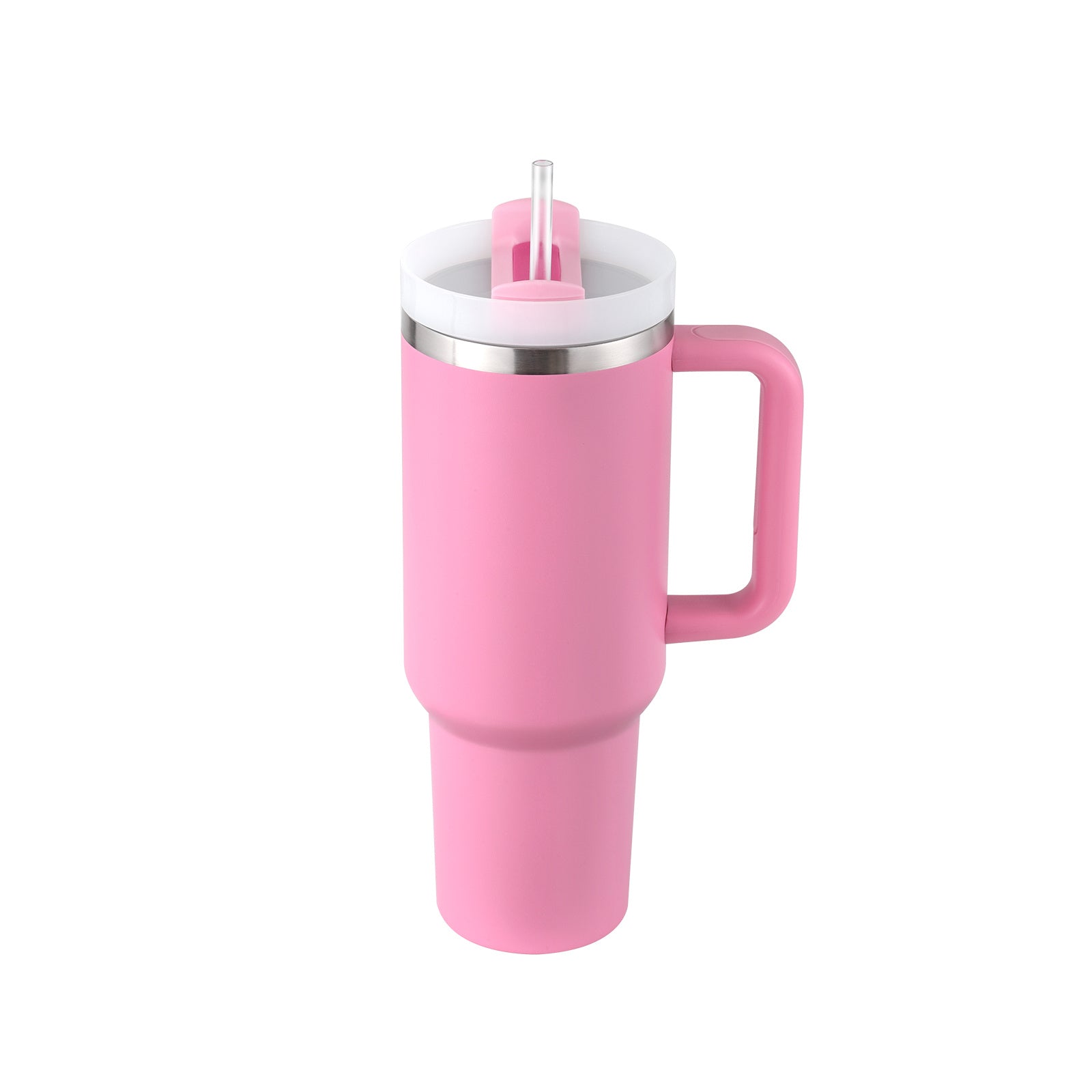 40 Oz Insulated Tumbler With Handle & Straw – Stainless Steel Spill-Proof Travel Mug. - Home Fusion