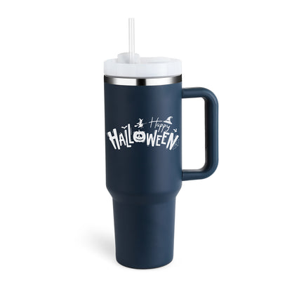 40 Oz Insulated Tumbler With Handle & Straw – Stainless Steel Spill-Proof Travel Mug. - Home Fusion