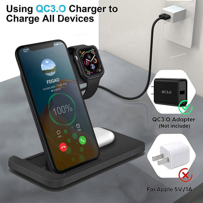3in1 Wireless Fast Charger Dock Station - Home Fusion