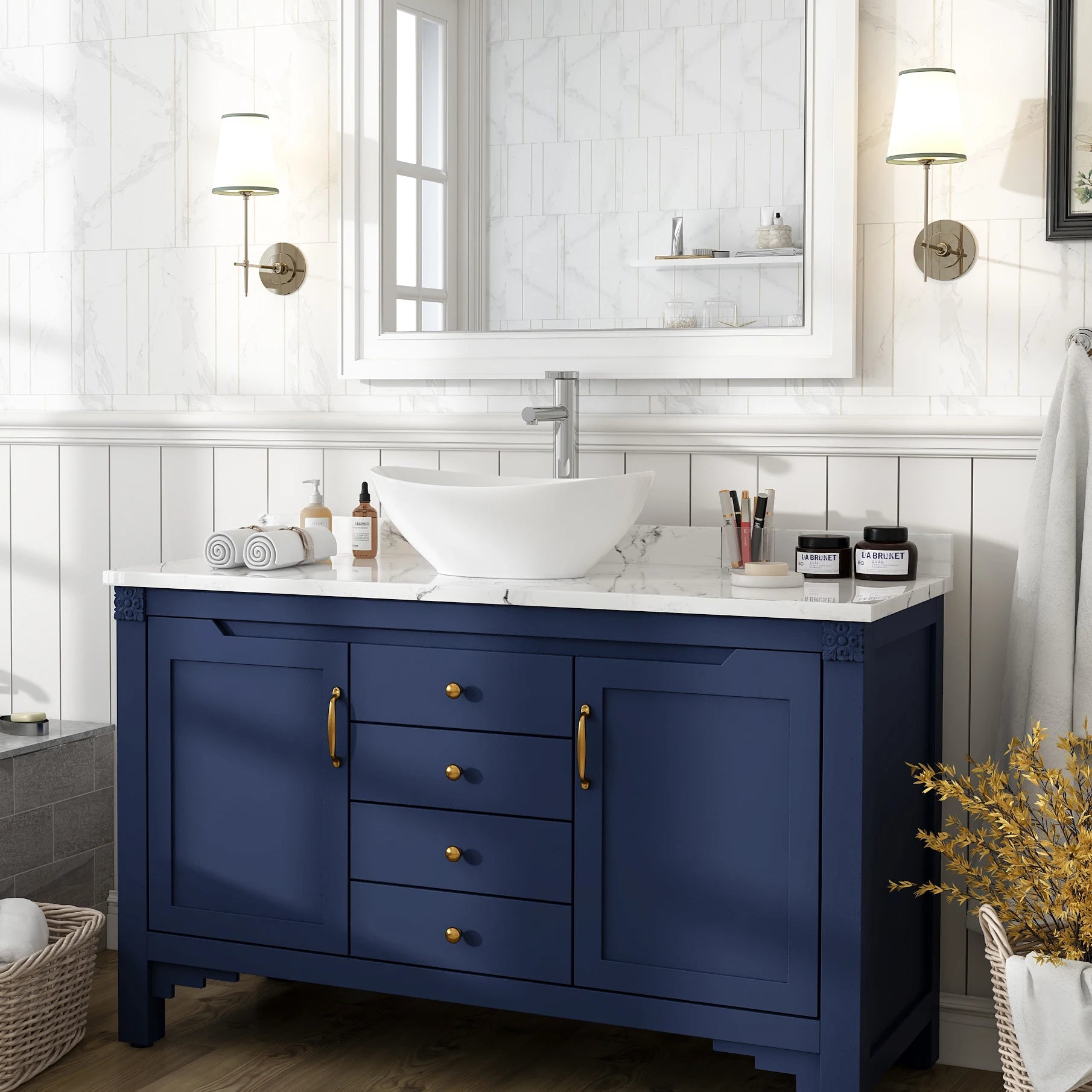 Vessel Sink, Above Countertop  Sink Rectangular/Egg Shape  White - Home Fusion