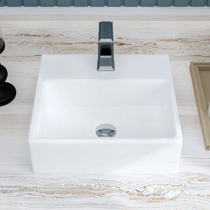 Vessel Sink, Above Countertop  Sink Rectangular/Egg Shape  White - Home Fusion