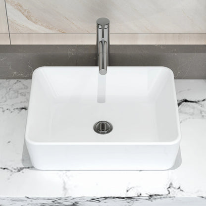 Vessel Sink, Above Countertop  Sink Rectangular/Egg Shape  White - Home Fusion