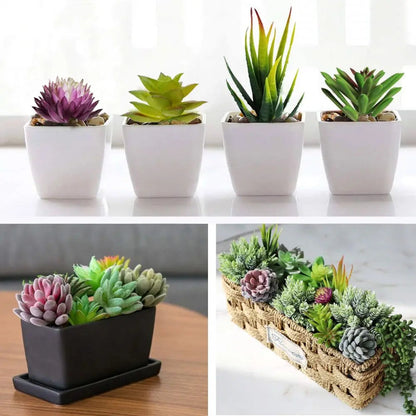 Artificial Succulent Plants-16 Pcs Set Faux Fake Succulents Plants,Crafting DIY Floral Decor for Garden Office(High Realistic) - Home Fusion
