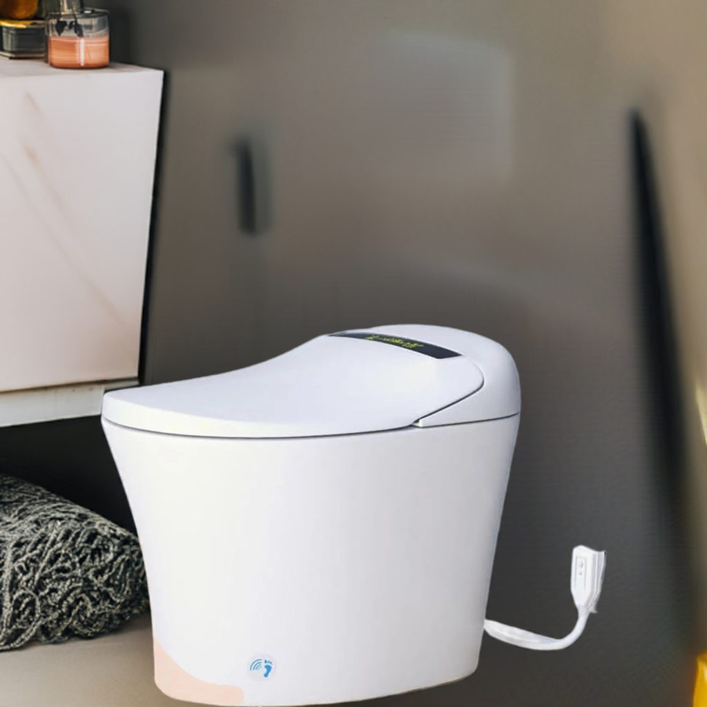 Electronic Bidet Toilet Tankless Toilet with Heated Seat Flush and Advanced Toe Touch Technology Smart Toilet for Bathroom - Home Fusion